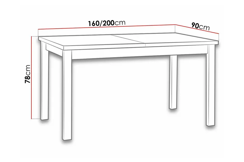 Patrickswell Utdragbart Rektangulärt Matbord 160 cm i Trä - Svart - Möbler - Bord & matgrupp - Matbord & köksbord