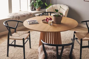 Peyra Matbord 120  cm Runt Ek - Natur - Möbler - Bord & matgrupp - Matbord & köksbord