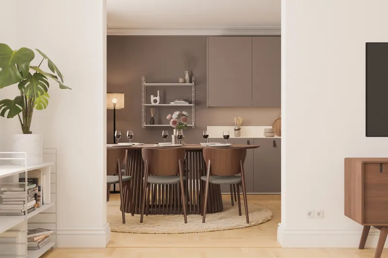 Peyra Ovalt Matbord 200 cm för 6 personer Köksbord Massiv Valnöt - Mörkbrunt / Trä - Möbler - Bord & matgrupp - Matbord & köksbord