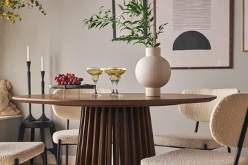 Peyra Runt Matbord 120 cm för 4 personer Köksbord i trä - Valnöt - Möbler - Bord & matgrupp - Matbord & köksbord