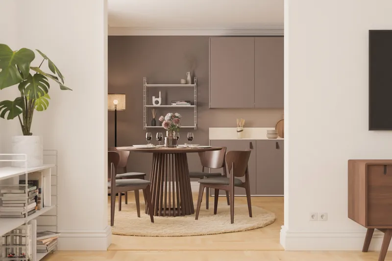 Peyra Runt Matbord 120 cm för 4 personer Köksbord i trä - Valnöt - Möbler - Bord & matgrupp - Matbord & köksbord