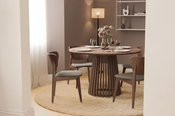 Peyra Runt Matbord 120 cm för 4 personer Köksbord i trä - Valnöt - Möbler - Bord & matgrupp - Matbord & köksbord