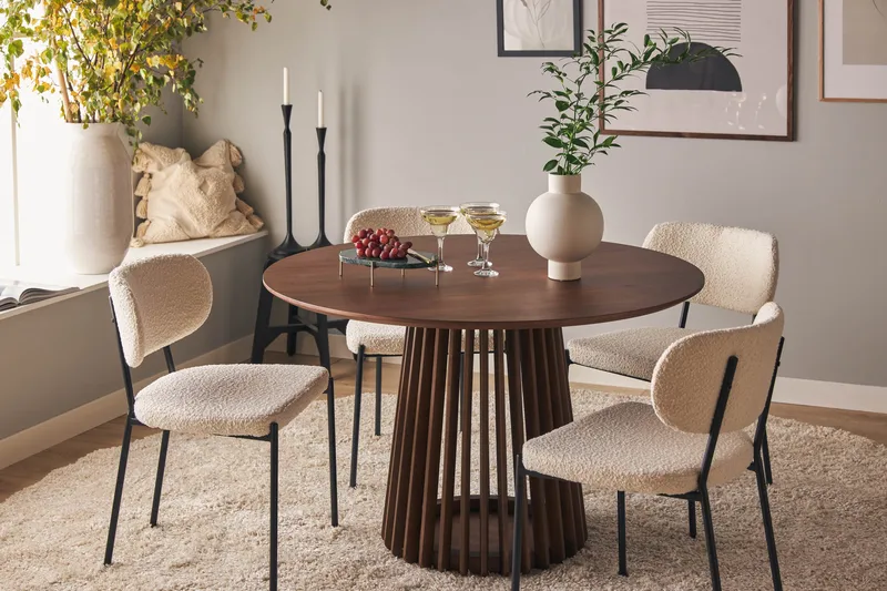 Peyra Runt Matbord 120 cm för 4 personer Köksbord i trä - Valnöt - Möbler - Bord & matgrupp - Matbord & köksbord