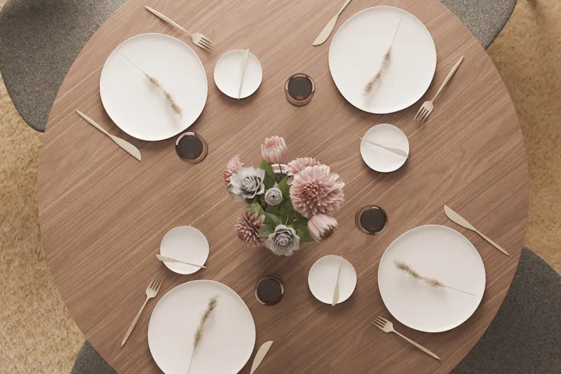 Peyra Runt Matbord 120 cm för 4 personer Köksbord i trä - Valnöt - Möbler - Bord & matgrupp - Matbord & köksbord