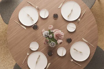 Peyra Runt Matbord 120 cm för 4 personer Köksbord i trä - Valnöt - Möbler - Bord & matgrupp - Matbord & köksbord