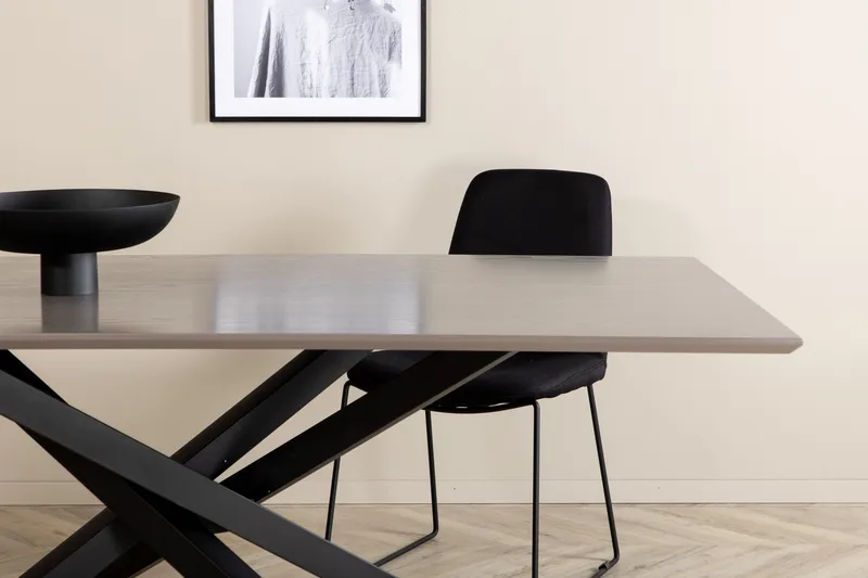 Piazza Rektangulärt Matbord 190 cm i Trä med Valnöts- och Metallutseende - Svart - Möbler - Bord & matgrupp - Matbord & köksbord