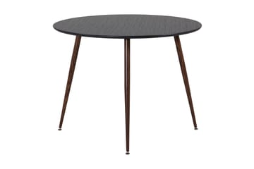 Plaza Runt Matbord 100 cm med Valnötsutseende - Brun|Svart - Möbler - Bord & matgrupp - Matbord & köksbord