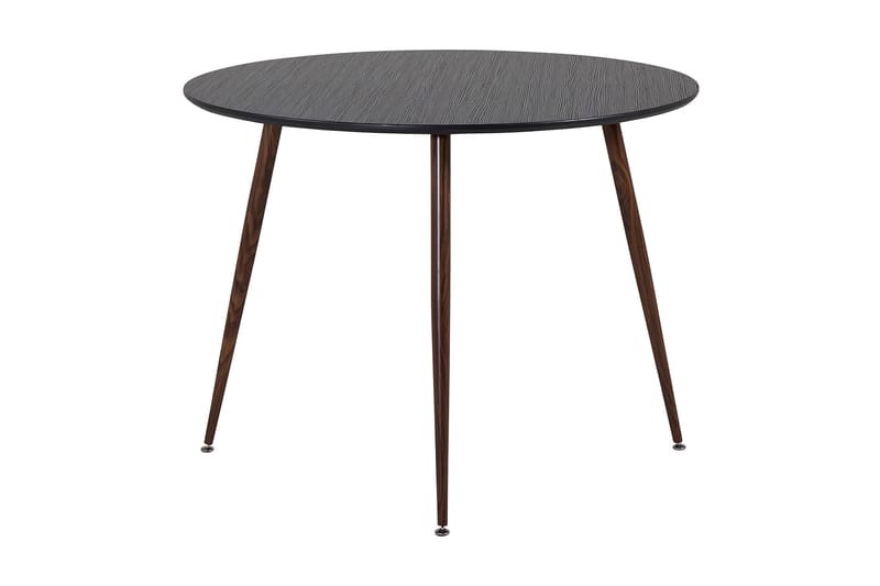 Plaza Runt Matbord 100 cm med Valnötsutseende - Brun|Svart - Möbler - Bord & matgrupp - Matbord & köksbord
