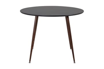 Plaza Runt Matbord 100 cm med Valnötsutseende - Brun|Svart - Möbler - Bord & matgrupp - Matbord & köksbord