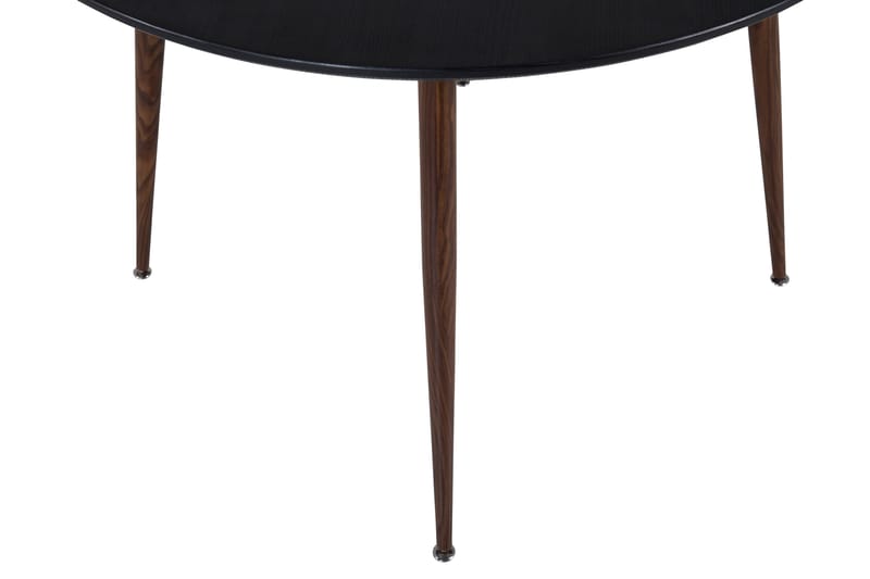 Plaza Runt Matbord 100 cm med Valnötsutseende - Brun|Svart - Möbler - Bord & matgrupp - Matbord & köksbord
