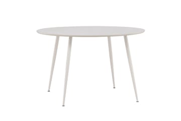 Plaza Runt Matbord 120 cm med Metallutseende - Beige - Möbler - Bord & matgrupp - Matbord & köksbord