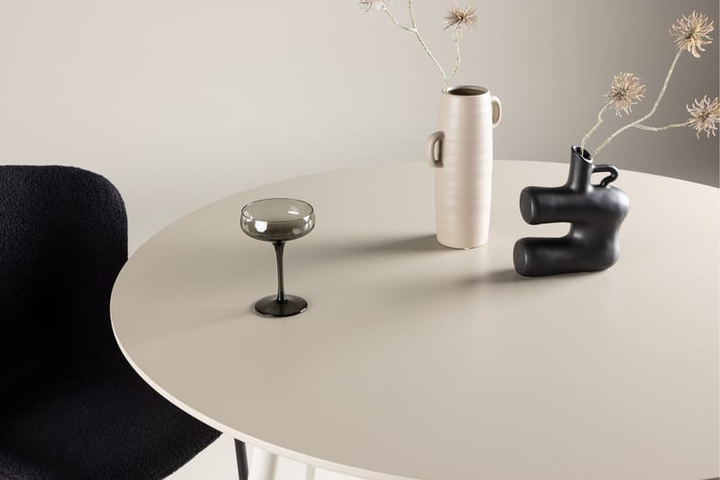 Plaza Runt Matbord 120 cm med Metallutseende - Beige - Möbler - Bord & matgrupp - Matbord & köksbord