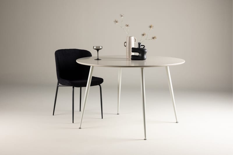 Plaza Runt Matbord 120 cm med Metallutseende - Beige - Möbler - Bord & matgrupp - Matbord & köksbord
