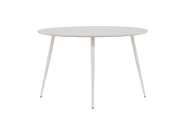 Plaza Runt Matbord 120 cm med Metallutseende - Beige - Möbler - Bord & matgrupp - Matbord & köksbord