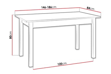 Quant Utdragbart Rektangulärt Matbord 146 cm med Trä- och Ekutseende - Svart|Brun - Möbler - Bord & matgrupp - Matbord & köksbord