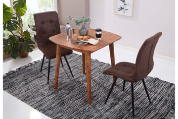 Raengel Kvadratiskt Matbord 80 cm i Trä med Valnötsutseende - Brun - Möbler - Bord & matgrupp - Matbord & köksbord