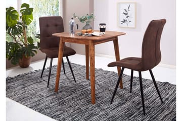 Raengel Kvadratiskt Matbord 80 cm i Trä med Valnötsutseende - Brun - Möbler - Bord & matgrupp - Matbord & köksbord