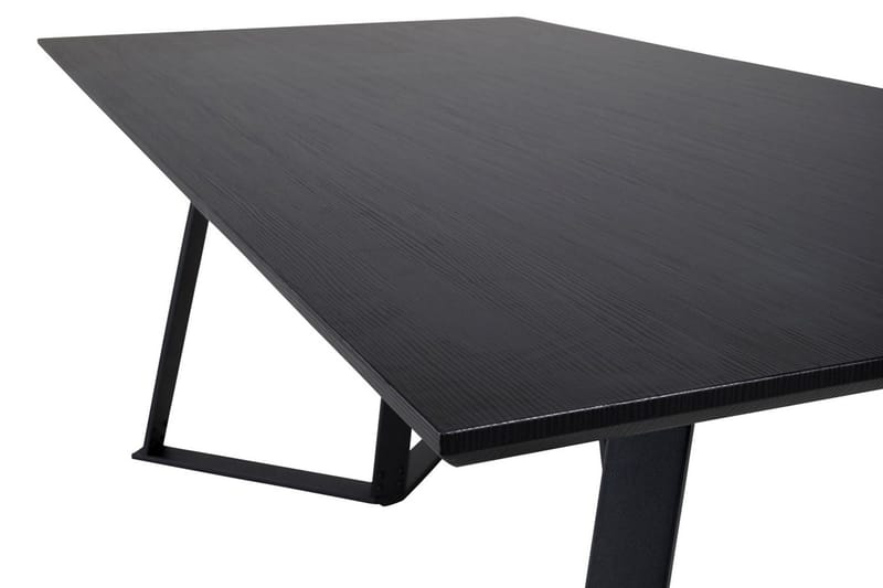 Rajadell Rektangulärt Matbord 180 cm med Mörkt Trä- och Metallutseende - Svart - Möbler - Bord & matgrupp - Matbord & köksbord