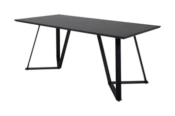 Rajadell Rektangulärt Matbord 180 cm med Mörkt Trä- och Metallutseende - Svart - Möbler - Bord & matgrupp - Matbord & köksbord
