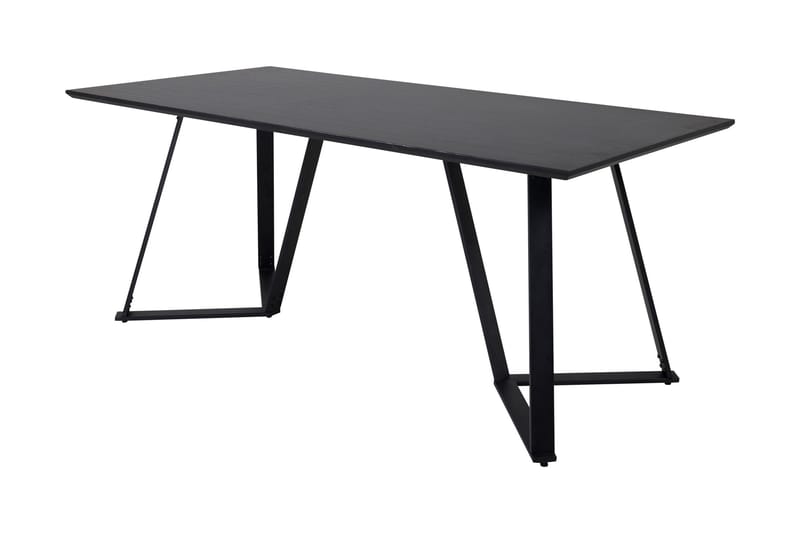 Rajadell Rektangulärt Matbord 180 cm med Mörkt Trä- och Metallutseende - Svart - Möbler - Bord & matgrupp - Matbord & köksbord
