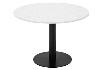 Razzia Runt Matbord 106 cm med Marmorskiva, Terrazzo- och Metallutseende - Vit|Svart - Möbler - Bord & matgrupp - Matbord & köksbord
