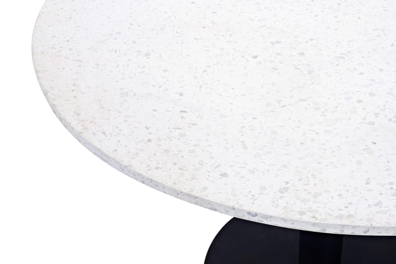 Razzia Runt Matbord 106 cm med Marmorskiva, Terrazzo- och Metallutseende - Vit|Svart - Möbler - Bord & matgrupp - Matbord & köksbord