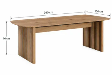 Richeto Stort Ribbat Matbord 240x100 cm med Trä- och Ekutseende - Natur - Möbler - Bord & matgrupp - Matbord & köksbord