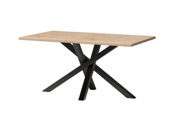 Rosehall Utdragbart Rektangulärt Matbord 160 cm med Ek- och Metallutseende - Svart - Möbler - Bord & matgrupp - Matbord & köksbord
