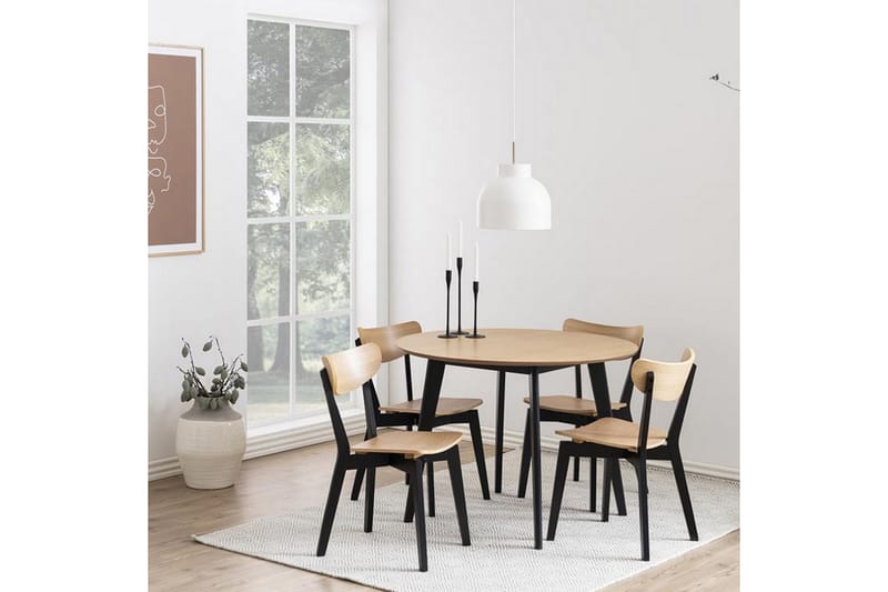 Roxby Matbord 105 cm Ek/Svart - Möbler - Bord & matgrupp - Matbord & köksbord