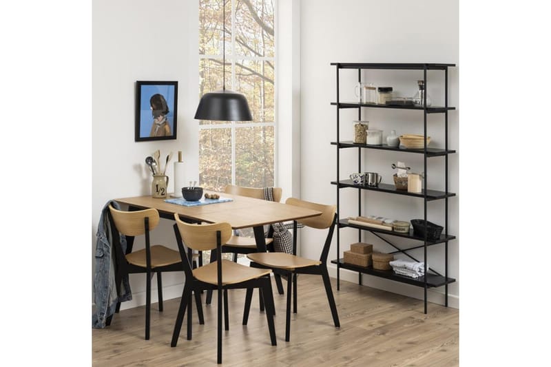 Roxby Rektangulärt Matbord 120x80 cm i Trä med Metallben - Svart|Brun - Möbler - Bord & matgrupp - Matbord & köksbord