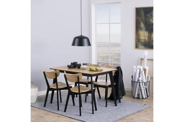 Roxby Rektangulärt Matbord 120x80 cm i Trä med Metallben - Svart|Brun - Möbler - Bord & matgrupp - Matbord & köksbord