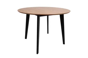 Roxby Runt Matbord 105 cm med Trä- och Ekutseende - Svart|Brun - Möbler - Bord & matgrupp - Matbord & köksbord