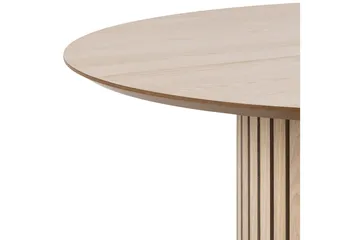 Sakie Runt Matbord 120 cm med Trä- och Ekutseende - Vit - Möbler - Bord & matgrupp - Matbord & köksbord