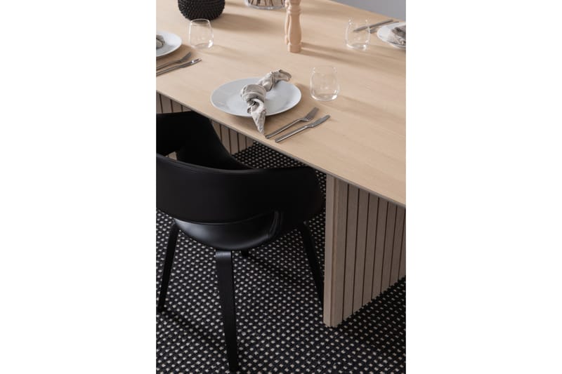 Saku Stort Rektangulärt Matbord 220 cm med Trä- och Ekutseende - Vit - Möbler - Bord & matgrupp - Matbord & köksbord