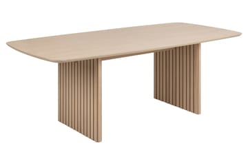 Saku Stort Rektangulärt Matbord 220 cm med Trä- och Ekutseende - Vit - Möbler - Bord & matgrupp - Matbord & köksbord