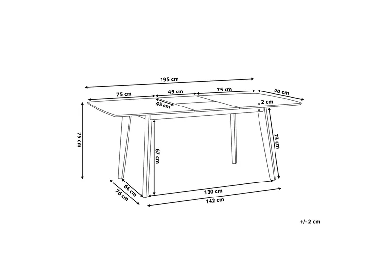 Sanford Matbord 195 cm - Vit - Möbler - Bord & matgrupp - Matbord & köksbord