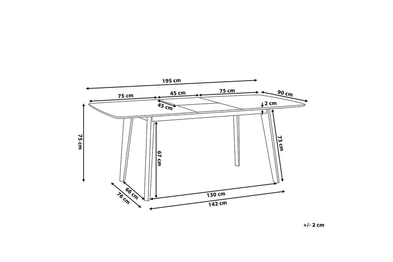 Sanford Matbord 195 cm - Vit - Möbler - Bord & matgrupp - Matbord & köksbord