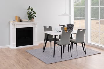 Sanjoan Rektangulärt Matbord 140 cm med Keramikskiva, Marmor- och Metallutseende - Vit - Möbler - Bord & matgrupp - Matbord & köksbord