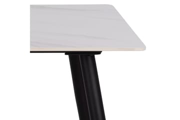 Sanjoan Rektangulärt Matbord 140 cm med Keramikskiva, Marmor- och Metallutseende - Vit - Möbler - Bord & matgrupp - Matbord & köksbord