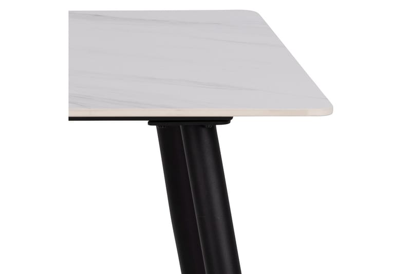 Sanjoan Rektangulärt Matbord 140 cm med Keramikskiva, Marmor- och Metallutseende - Vit - Möbler - Bord & matgrupp - Matbord & köksbord