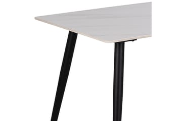 Sanjoan Rektangulärt Matbord 140 cm med Keramikskiva, Marmor- och Metallutseende - Vit - Möbler - Bord & matgrupp - Matbord & köksbord