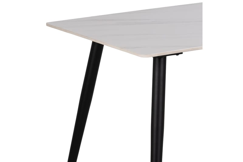 Sanjoan Rektangulärt Matbord 140 cm med Keramikskiva, Marmor- och Metallutseende - Vit - Möbler - Bord & matgrupp - Matbord & köksbord