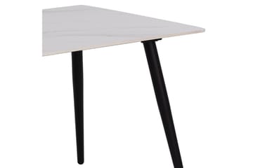 Sanjoan Rektangulärt Matbord 140 cm med Keramikskiva, Marmor- och Metallutseende - Vit - Möbler - Bord & matgrupp - Matbord & köksbord