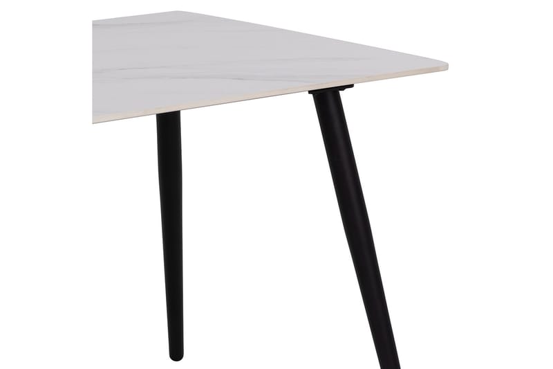 Sanjoan Rektangulärt Matbord 140 cm med Keramikskiva, Marmor- och Metallutseende - Vit - Möbler - Bord & matgrupp - Matbord & köksbord