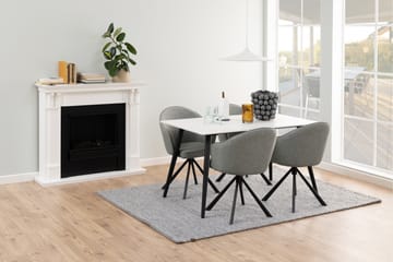 Sanjoan Rektangulärt Matbord 140 cm med Keramikskiva, Marmor- och Metallutseende - Vit - Möbler - Bord & matgrupp - Matbord & köksbord