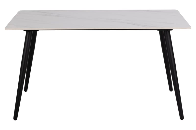Sanjoan Rektangulärt Matbord 140 cm med Keramikskiva, Marmor- och Metallutseende - Vit - Möbler - Bord & matgrupp - Matbord & köksbord