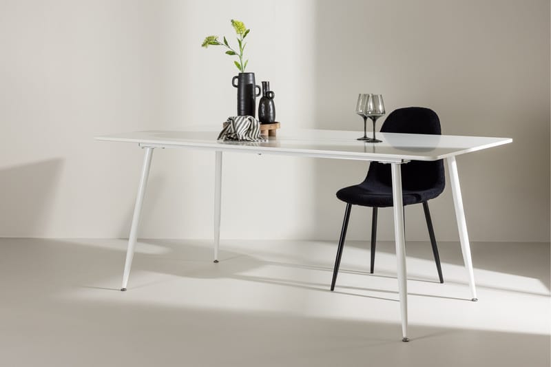 Silar Rektangulärt Matbord 180 cm med Metallutseende - Vit - Möbler - Bord & matgrupp - Matbord & köksbord