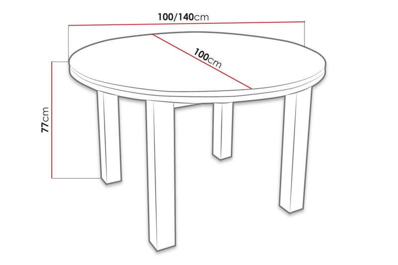 Tabell Förlängningsbart matbord 100 cm - Trä/Natur - Möbler - Bord & matgrupp - Matbord & köksbord