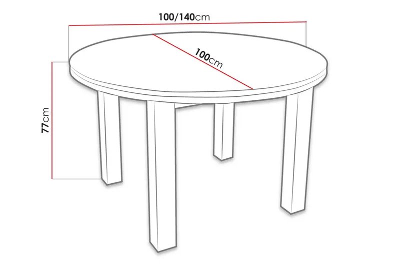 Tabell Förlängningsbart matbord 100 cm - Vit - Möbler - Bord & matgrupp - Matbord & köksbord