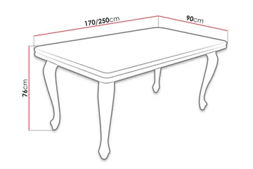 Tabell Förlängningsbart matbord 170 cm - Vit - Möbler - Bord & matgrupp - Matbord & köksbord